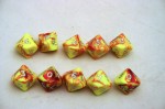 Toxic 10 x 10-Sided Dice Set - Ooze (Yellow)